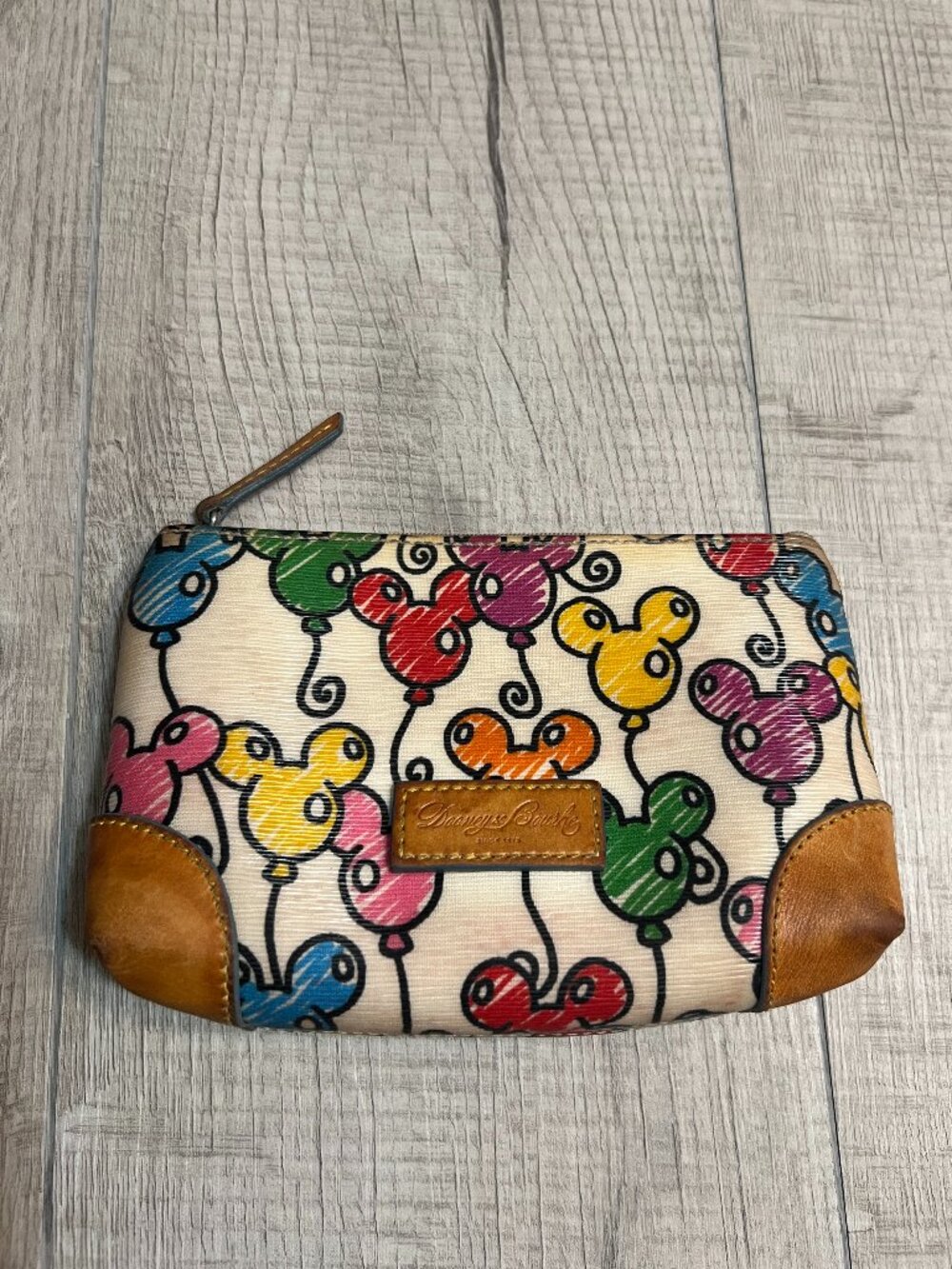 Dooney Bourke Disney Parks Mickey Mouse Balloon Print Makeup Bag Y2K Collectible